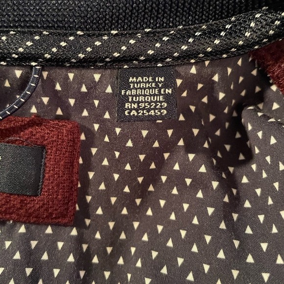 Ted Baker london  jacket bomber knit Burgundy Size 5 XL Flaw on Pocket - Picture 11 of 12